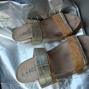 Naot Women's Gold Cork Slide Sandals